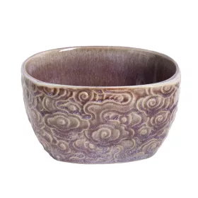 Bol ceramic pentru cereale IRIS, model floral, violet, 14cm