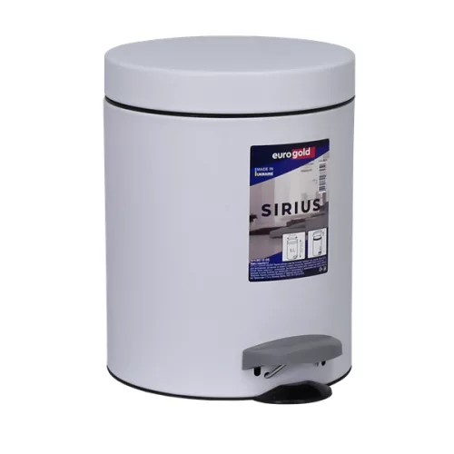 EUROGOLD SIRIUS 5l 19x24cm fehér pedálos szemetes