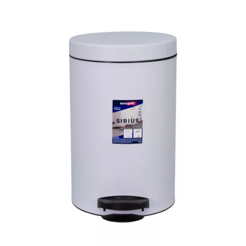 EUROGOLD SIRIUS 14l 40x25cm fehér pedálos fém szemetes