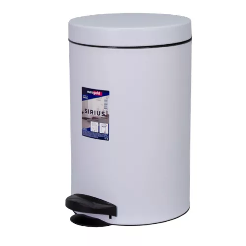 EUROGOLD SIRIUS 14l 40x25cm fehér pedálos fém szemetes