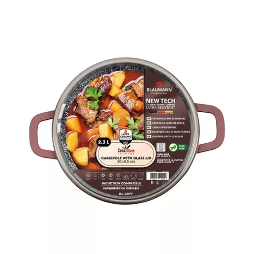 Blaumann BL-4077 2.3L Colecția Cerastone, oală de 20 cm cu capac