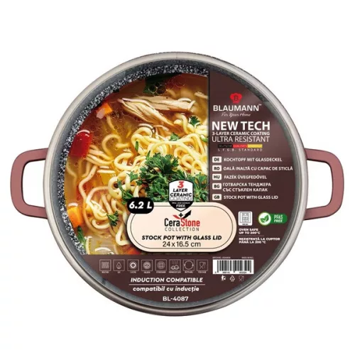 Cratiță Blaumann BL-4087 6.2L Colecția Cerastone 24 cm cu capac