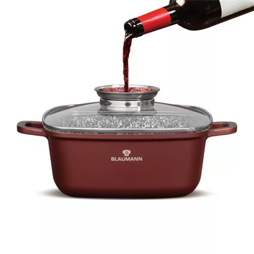 Blaumann BL-4091 Colecția Cerastone Ghiveci pătrat de 22 cm cu capac