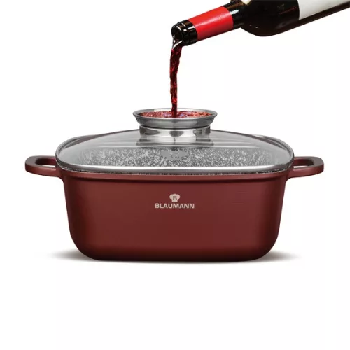 Blaumann BL-4092 4.4L Colecția Cerastone Oală pătrată de 24 cm cu capac