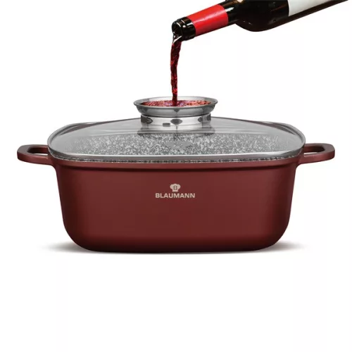 Blaumann BL-4094 6.5L Colecția Cerastone Ghiveci pătrat de 28 cm cu capac