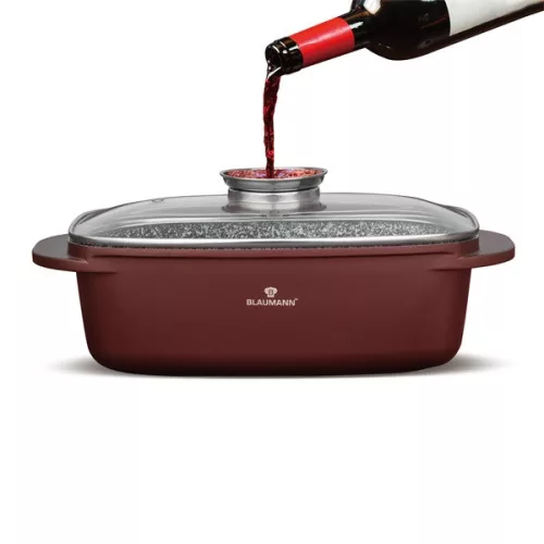 Tavă de copt Blaumann BL-4097 Cerastone Collection cu capac și buton de aromă
