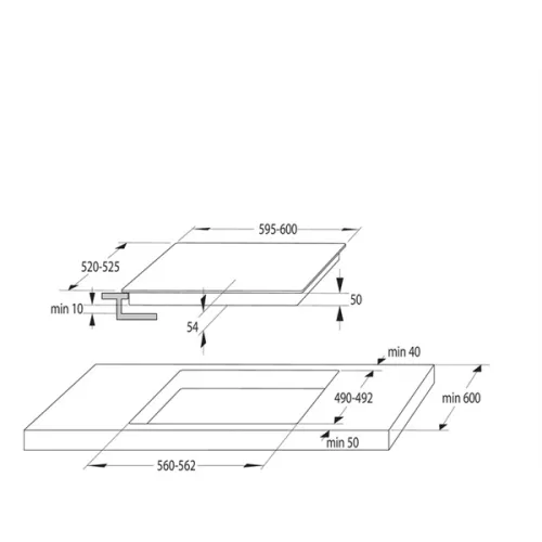Gorenje GI6442BSCWF fekete, beépíthető, indukciós, főzőzóna: 4, beépíthető méret: 56cm, főzőlap