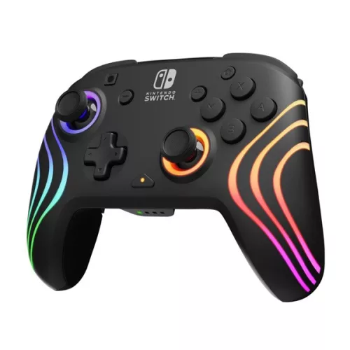 PDP 500-252-BK Afterglow Wave Nintendo Switch/Lite/OLED/Switch 2 RGB LED Lighting vezeték nélküli fekete kontroller