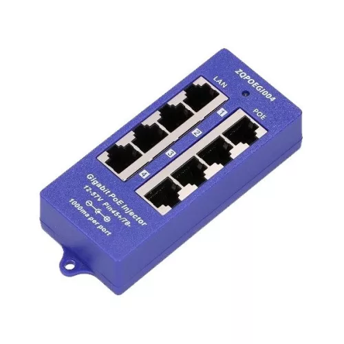 MaxLink 4-Port Gigabit 12V~57V DC PoE-Injektor