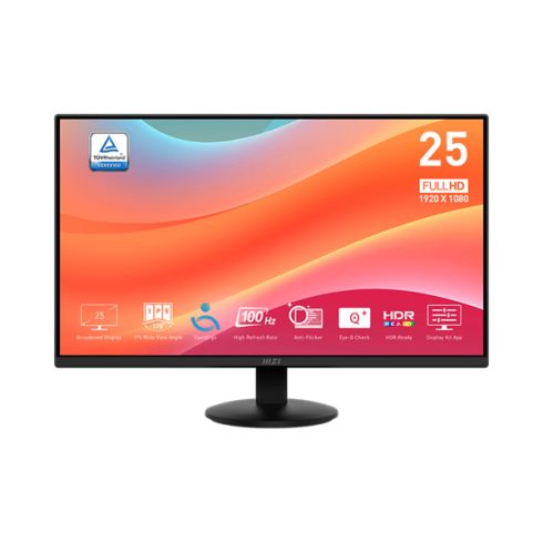 MSI 24,5" Business PRO MP252L FHD IPS 100Hz HDMI/DP fekete monitor
