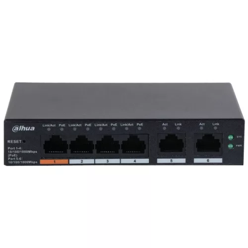 Dahua CS4006-4GT-60 4x1 Gbps PoE + 2x1 Gbps uplink/60W/Cloud Managed PoE Switch