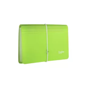   Oxybag Opaline PP DL 13 rekeszes áttetsző-zöld harmonika irattartó