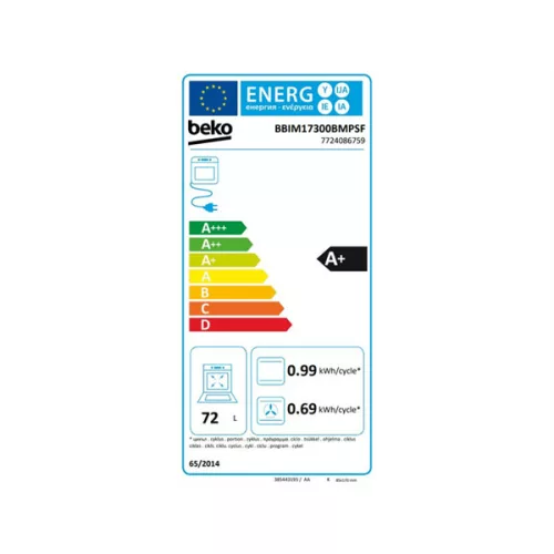 Beko BBIM17300BMPSF čierna, vstavaná, objem rúry: 72 l, rúra
