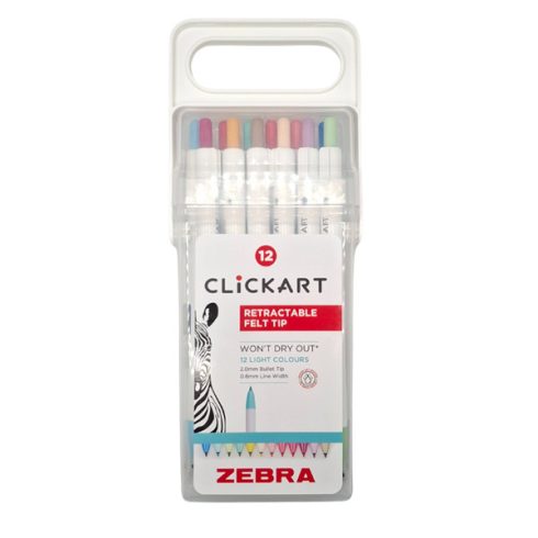 Zebra ClickArt nyomógombos 12 db-os filctoll készlet