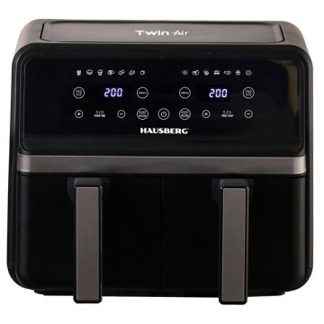   Hausberg HB-2373NG 2200-2400W dupla kosaras fekete 8,4 L forrólevegős sütő (air fryer/airfryer)