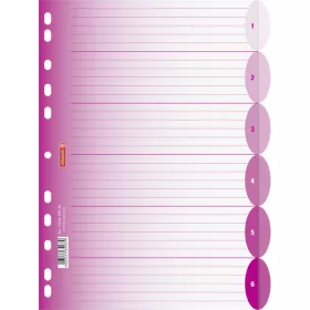 Brunnen A4 6 részes pink műanyag regiszter