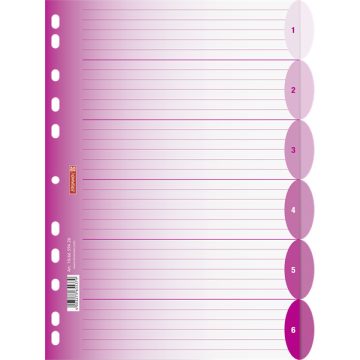 Brunnen A4 6 részes pink műanyag regiszter
