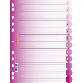 Brunnen A4 12 részes pink műanyag regiszter