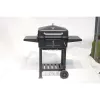 TOO BG-200B schwarzer BBQ-Holzkohlegrillwagen mit zwei Seitentischen