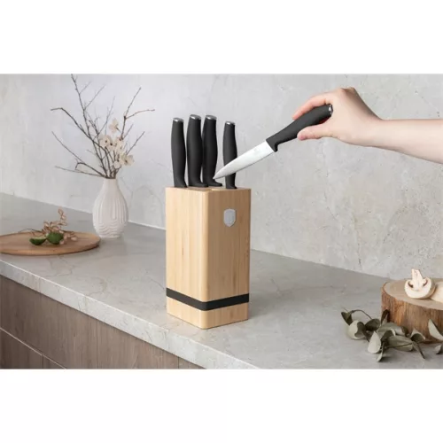 Set de cuțite Berlinger Haus BH/2968 antracit mat, 6 piese, cu suport din bambus