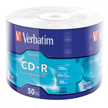   VERBATIM 43787 CD-R 700MB/52x/extra protection írható felület/egyszer írható CD 50db/csomag