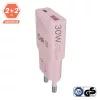 AVAX CH641P NANO SLIM 30W USB-C (PD3.0)+USB-A (QC3.0) pink hálózati töltő