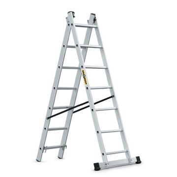   IRIS TOOLS HL-200 2x7 lépcsős alumínium létra, összecsukható, 125 kg teherbírás