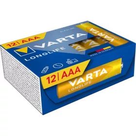   VARTA 4103301132 Longlife mikro AAA (LR03) mikroceruza elem 12db/csomag (műanyagmentes csomagolás)