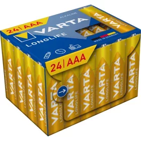   VARTA 4103301134 Langlebige Micro-AAA (LR03) Mikrozellenbatterie, 24 Stück/Packung (plastikfreie Verpackung)