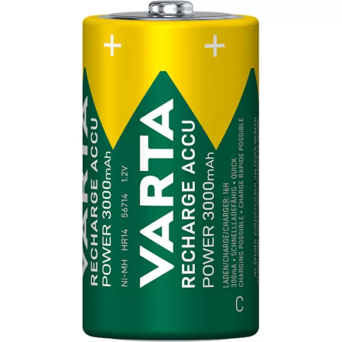 Varta 56714101412 Power bébi C 3000mAh akkumulátor 2db/csomag (műanyagmentes csomagolás)