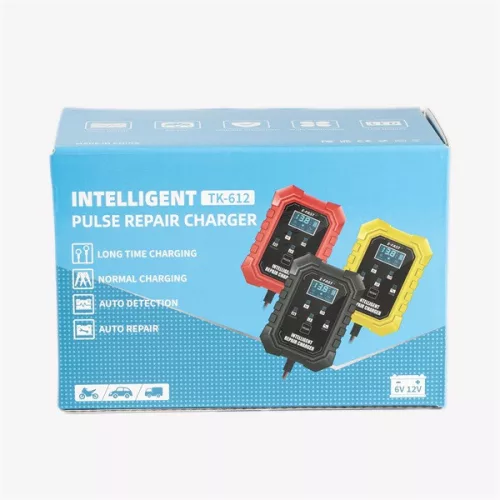 IRIS TOOLS ITBC-1000 Intelligens automata akkumulátor töltő motorkerékpárhoz, 6V/12V 1,5A, digitális kijelzővel, javító