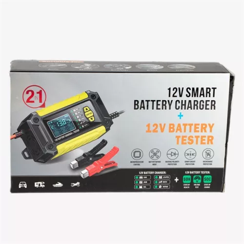 IRIS TOOLS ITBC-2000 Akkumulátor töltő és teszter, 12V 6A, digitális kijelzővel, AGM, GEL, Lead Acid battery