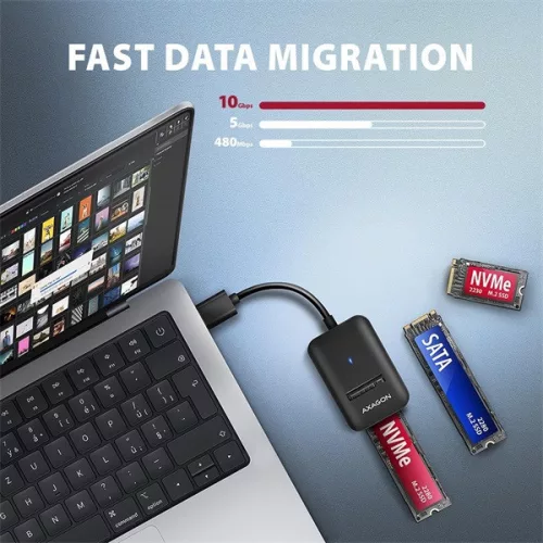 Axagon ADM2-AM USB-A 3.2 Gen2 - 1x NVMe/SATA SSD adapter