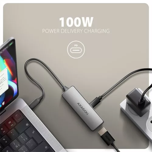 Axagon RVC-HI8KPD 16cm 8K/60Hz PD 100W USB-C - HDMI 2.1 adaptér