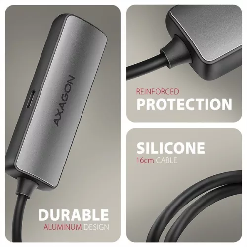 Axagon RVC-HI8KPD 16cm 8K/60Hz PD 100W USB-C - HDMI 2.1 adaptér