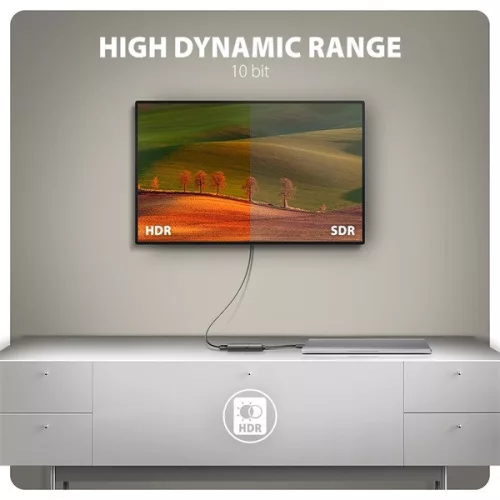 Axagon RVC-HI8KPD 16cm 8K/60Hz PD 100W USB-C - HDMI 2.1 adaptér