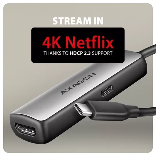 Axagon RVC-HI8KPD 16cm 8K/60Hz PD 100W USB-C - HDMI 2.1 adaptér