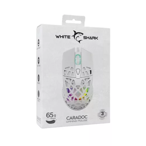 White Shark GM-5018W Caradoc fehér gamer egér