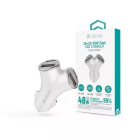   Devia ST112537 Smart Series 48W PD+QC 2xUSB+2xType-C ezüst autós gyorstöltő