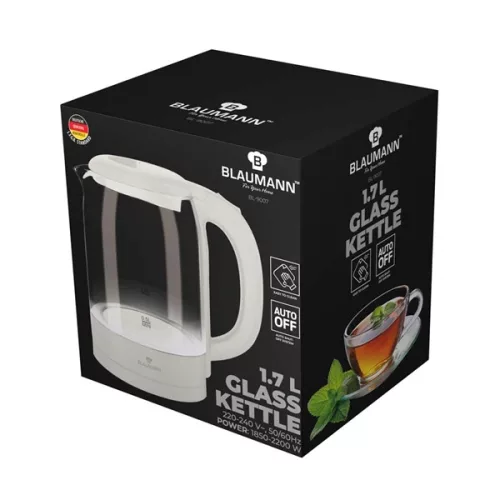 Sklenená kanvica Blaumann BL-9007 s objemom 1,7 l, krémová