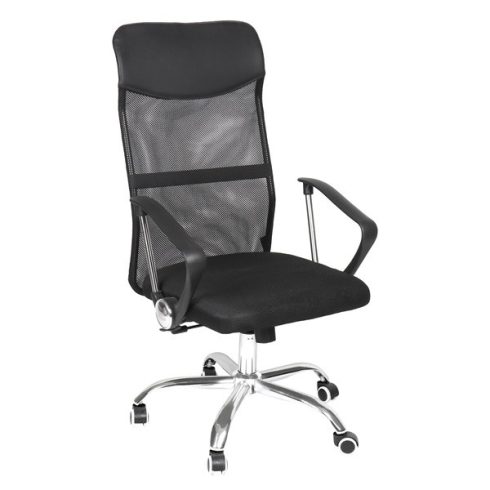 IRISOffice AURORA BLACK fekete, szövet-hálós, magas háttámlás irodai forgószék