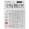 CTIFREE CT-140E fehér ergonómikus számológép, 145x198mm, 14 számjegy, dual power, 2 év garancia