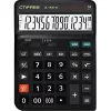 CTIFREE UL-140E-BK fekete ergonómikus számológép, 145x198mm, 14 számjegy, dual power, 2 év garancia