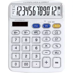   CTIFREE ECO-001 fehér számológép, 120x154mm, 12 számjegy, dual power, 2 év garancia