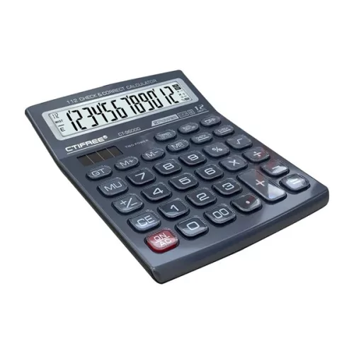 CTIFREE CT-9600G szürke színű számológép, 155x200mm, 12 számjegy, dual power, 2 év garancia