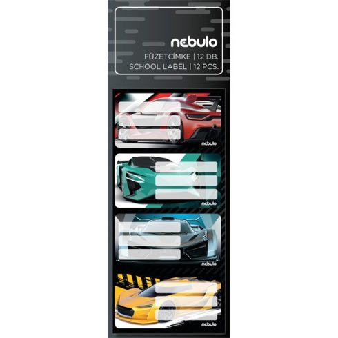 Nebulo Sportautó 12 db füzetcímke