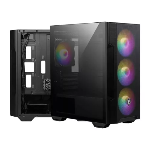 Skrinka MSI FORGE M100R (bez zdroja) s oknom, 4xARGB, čierna mATX