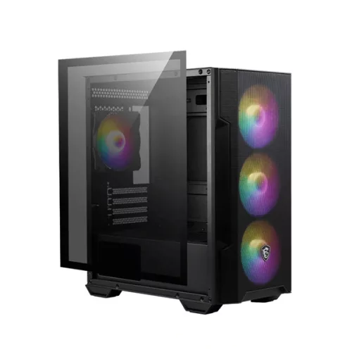 Skrinka MSI FORGE M100R (bez zdroja) s oknom, 4xARGB, čierna mATX
