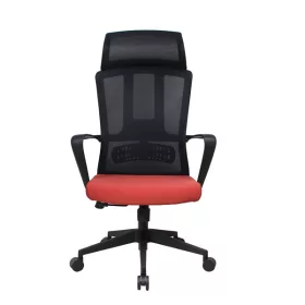   IRISOffice Astra narančasto/crna ergonomska uredska okretna stolica od tkanine i mrežastog materijala s uzglavljem i naslonom