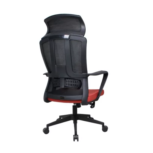 IRISOffice Astra narančasto/crna ergonomska uredska okretna stolica od tkanine i mrežastog materijala s uzglavljem i naslonom